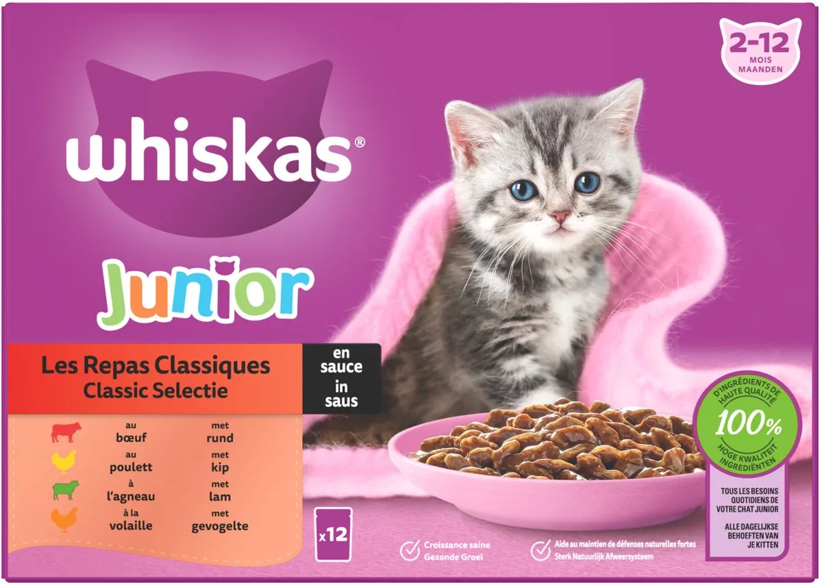 Whiskas Junior Multipack Classic Selectie in Saus 12x85g