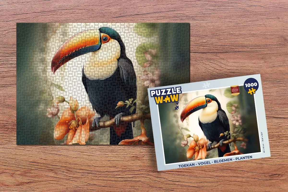 PuzzleWow Toekan Legpuzzel 1000 Stuks - Multicolor