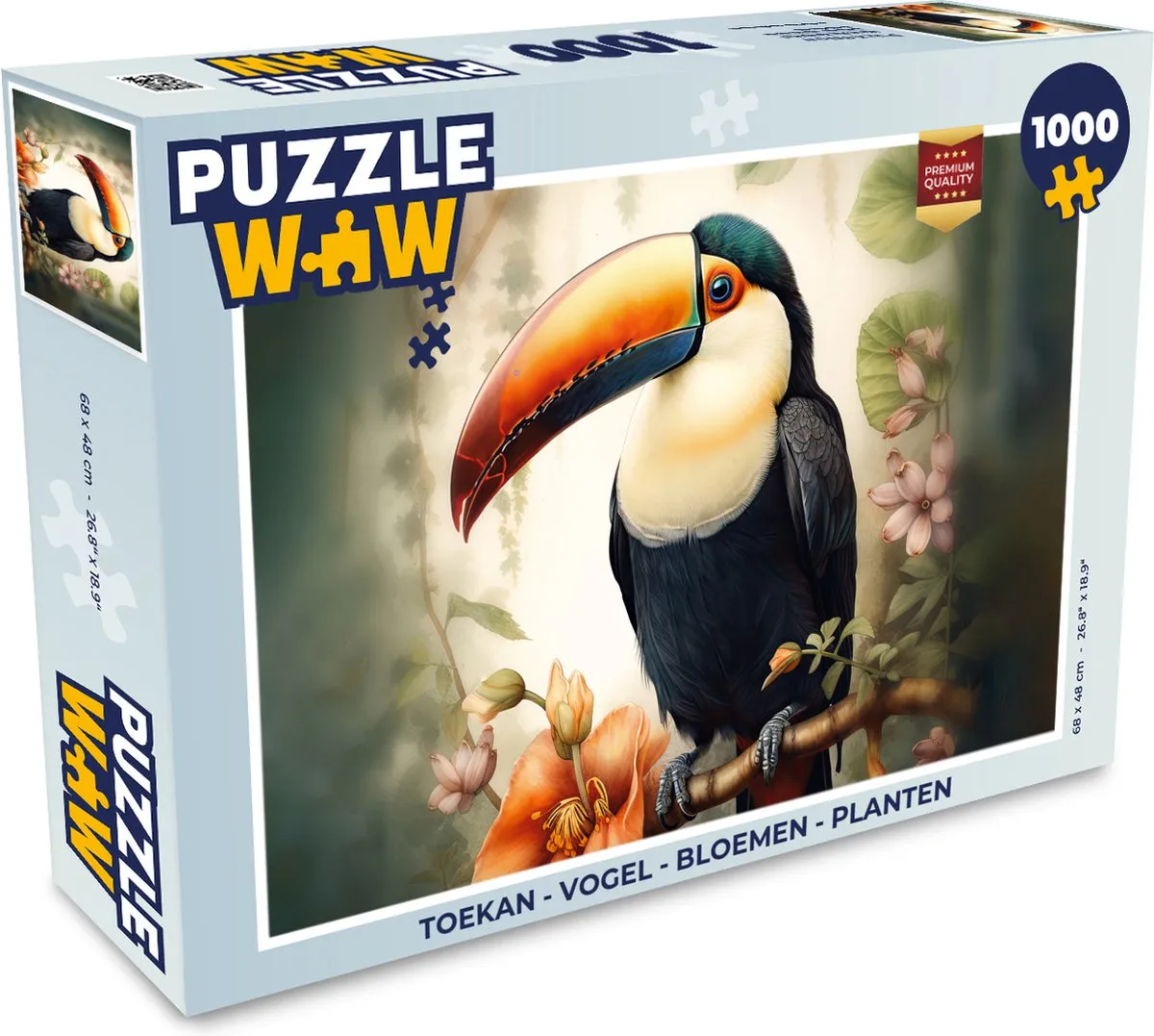 PuzzleWow Toekan Legpuzzel 1000 Stuks - Multicolor
