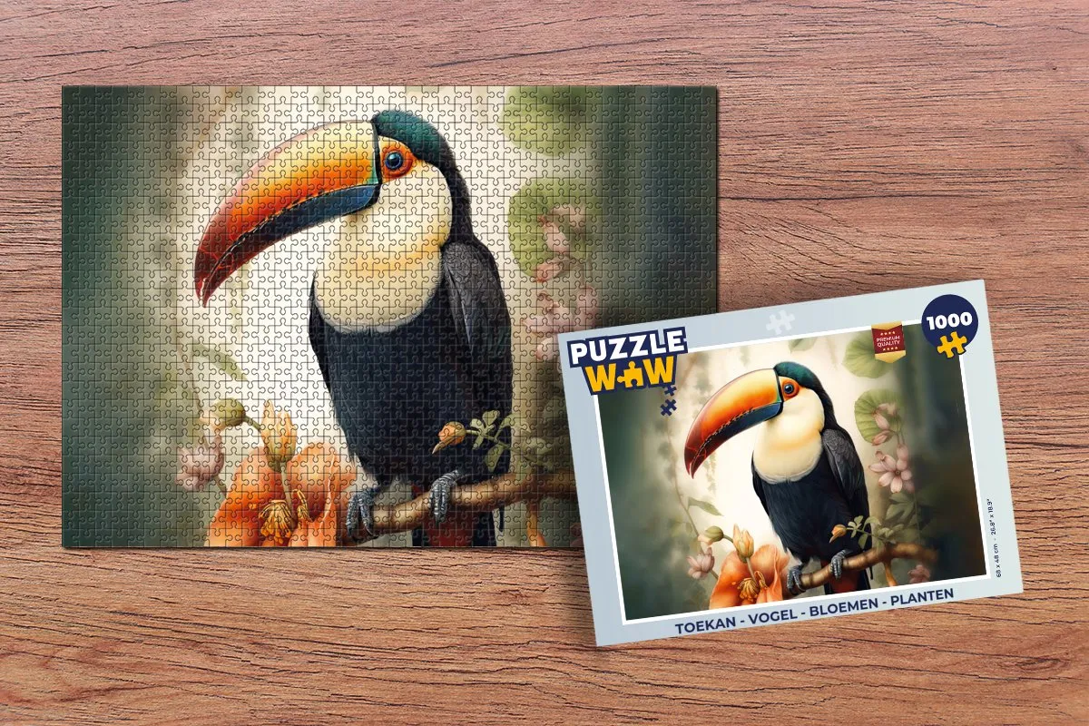 PuzzleWow Toekan Legpuzzel 1000 Stuks - Multicolor