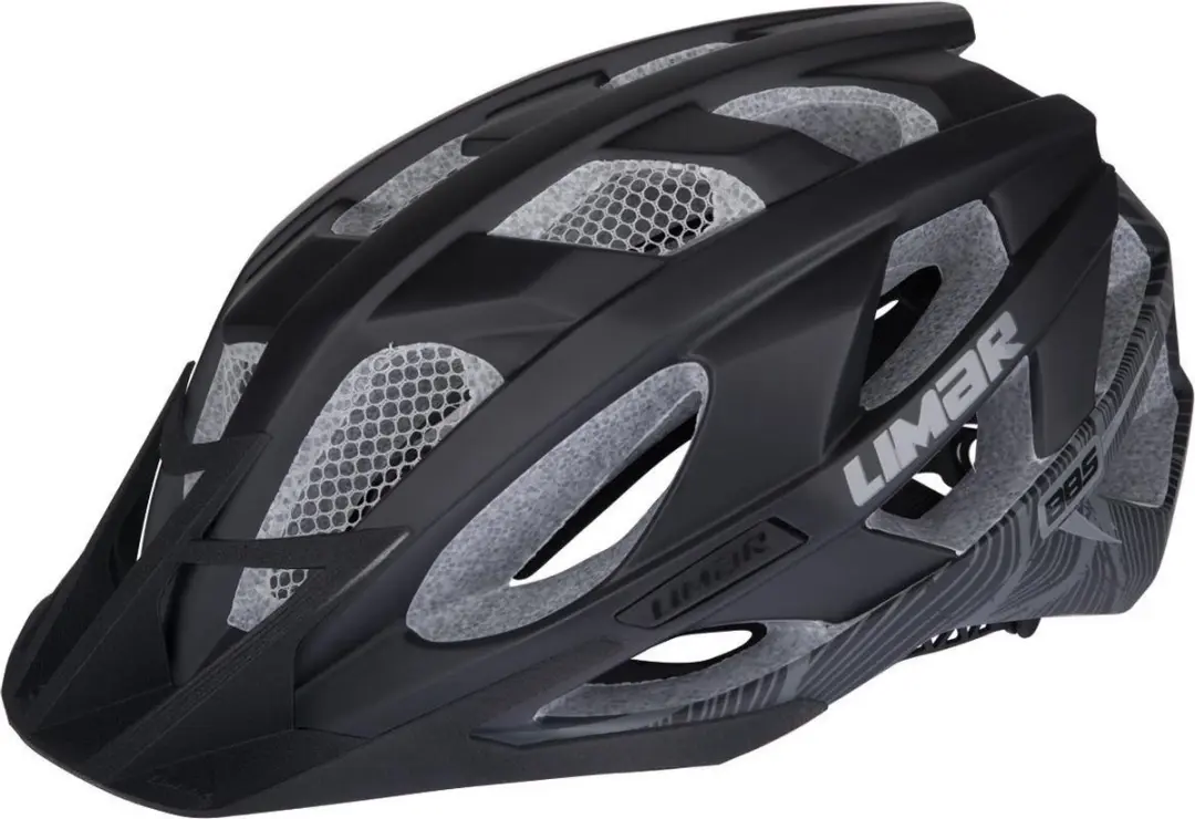 MTB helm met visor zwart mat