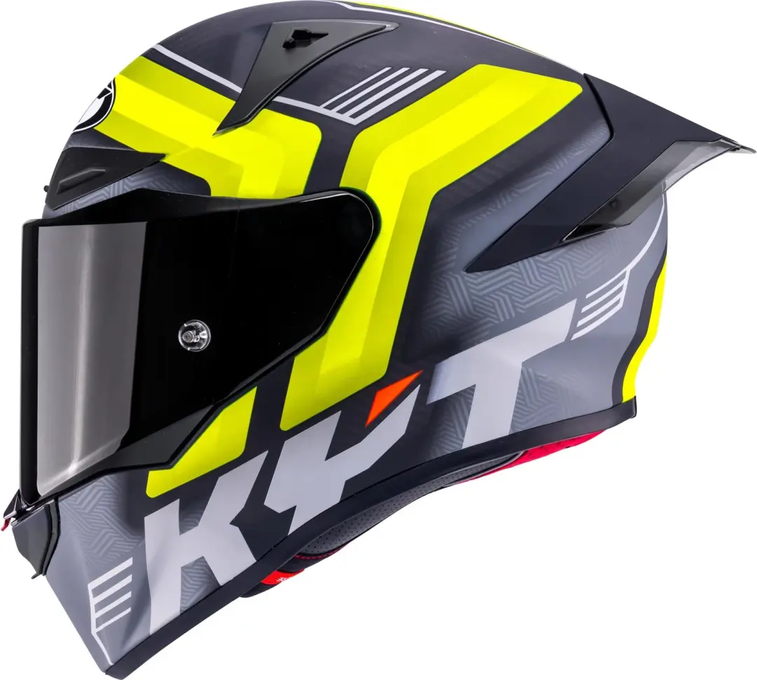 KYT R1R Carbon Accelerator Helm - L - Koolstof/Geel - afbeelding 6 van 6