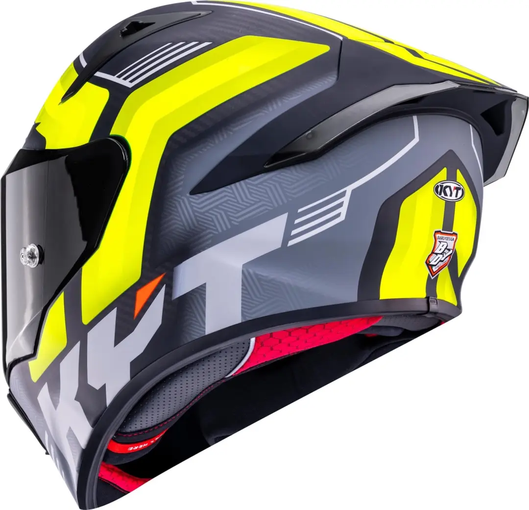 KYT R1R Carbon Accelerator Helm - L - Koolstof/Geel - afbeelding 2 van 6