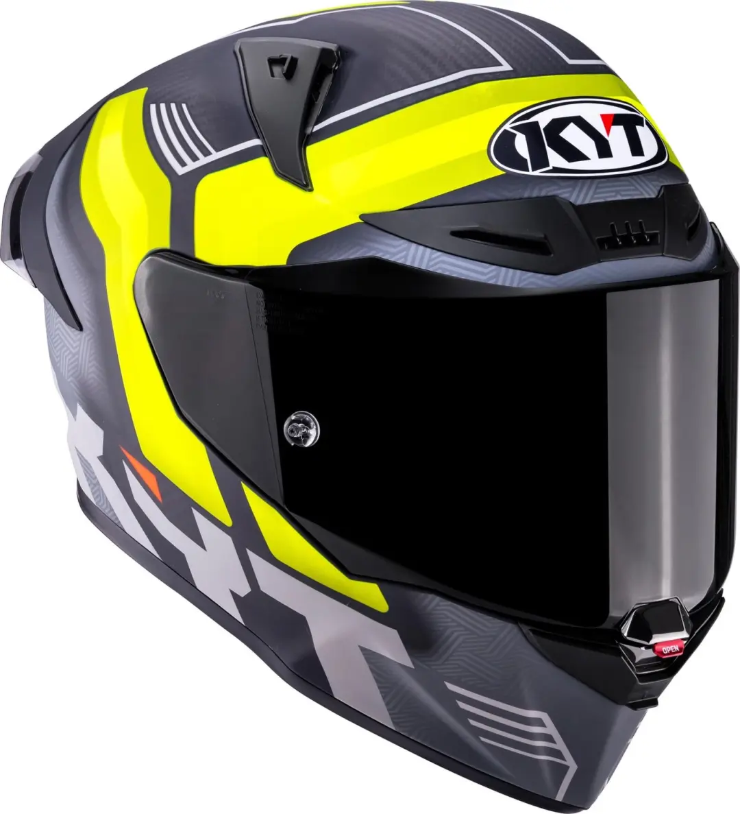KYT R1R Carbon Accelerator Helm - L - Koolstof/Geel - afbeelding 5 van 6