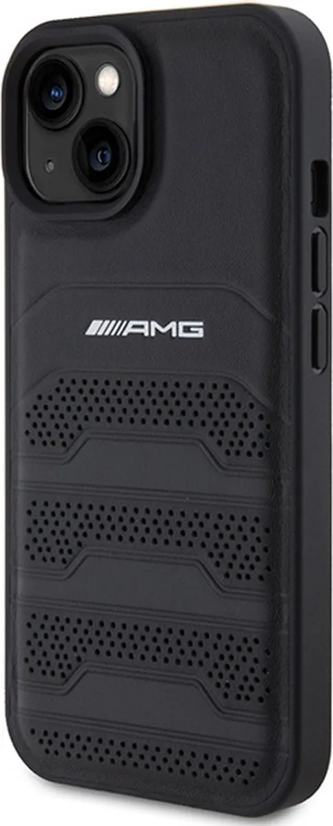 Mercedes-Benz AMG Leather Back Case - iPhone 15 Plus - Zwart - afbeelding 6 van 6