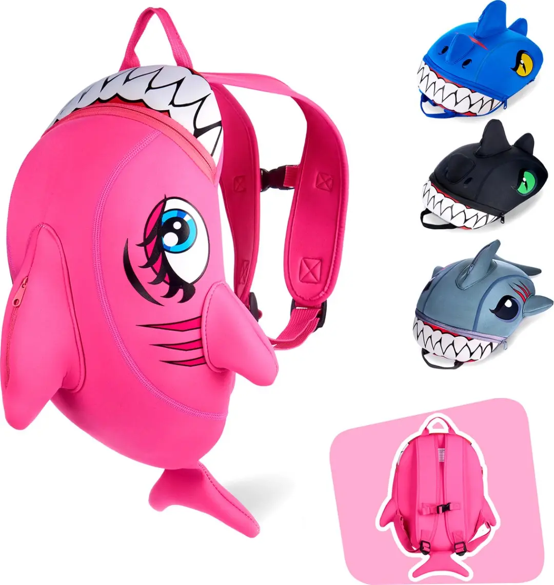 Crazy Safety Shark Rugzak Junior Roze