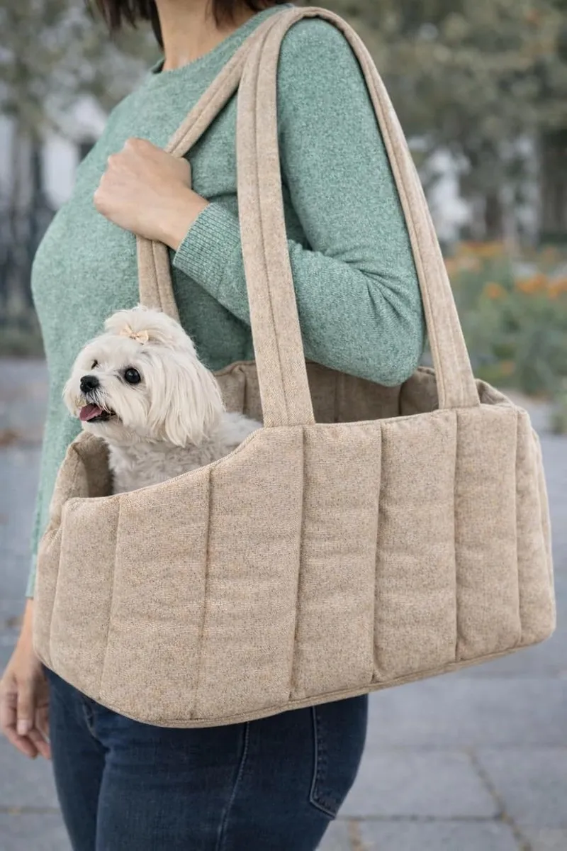 Flamingo Gladys Draagtas - Beige 58x32x34cm