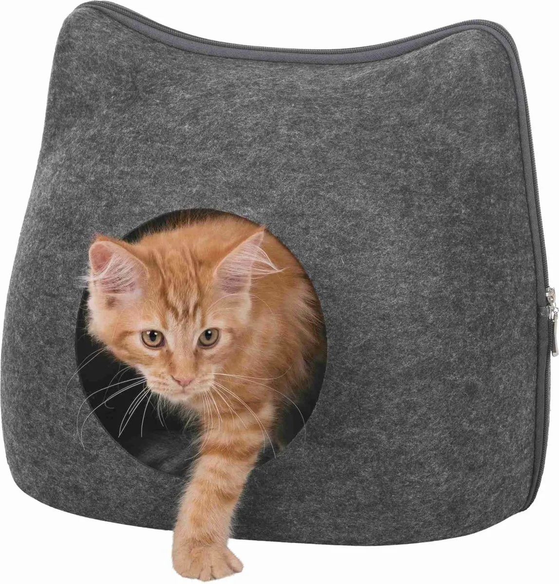 Trixie Relax Iglo Kattenmand - Vilt Grijs 38x37x35cm - afbeelding 5 van 6