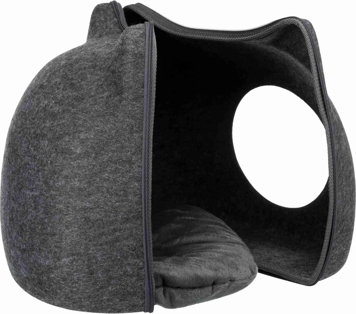 Trixie Relax Iglo Kattenmand - Vilt Grijs 38x37x35cm - afbeelding 4 van 6