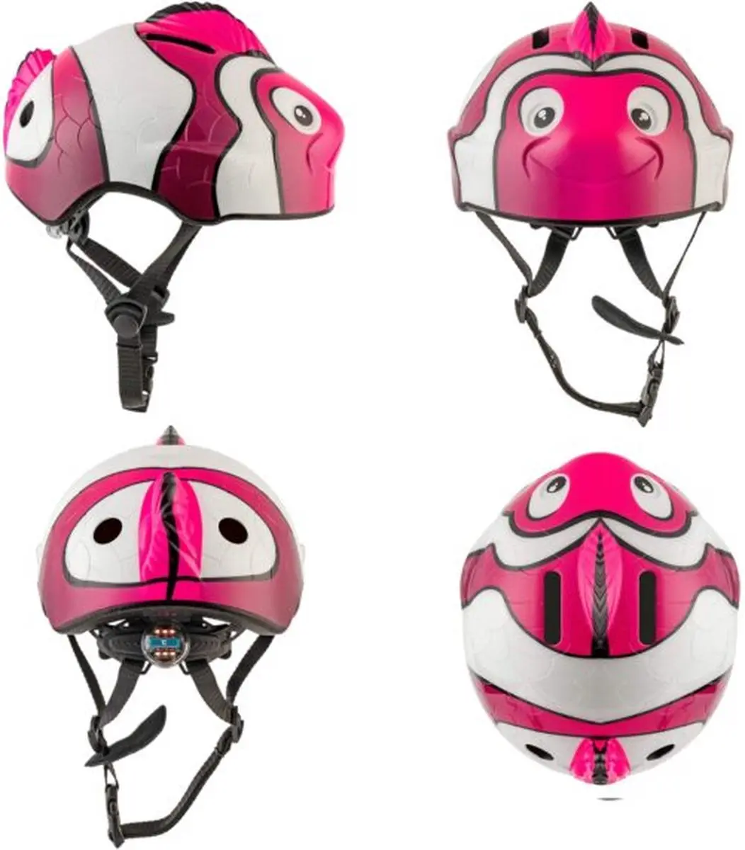 Crazy Safety Clown Fish Kinderfietshelm - Roze - afbeelding 4 van 6