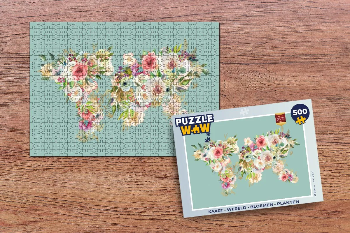 PuzzleWow Wereld Bloemen & Planten Legpuzzel 500 Stuks - Multicolor