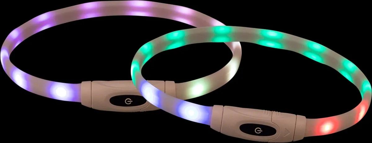 Trixie Halsband Hond USB Oplaadbaar Siliconen 65cm - Meerkleurig