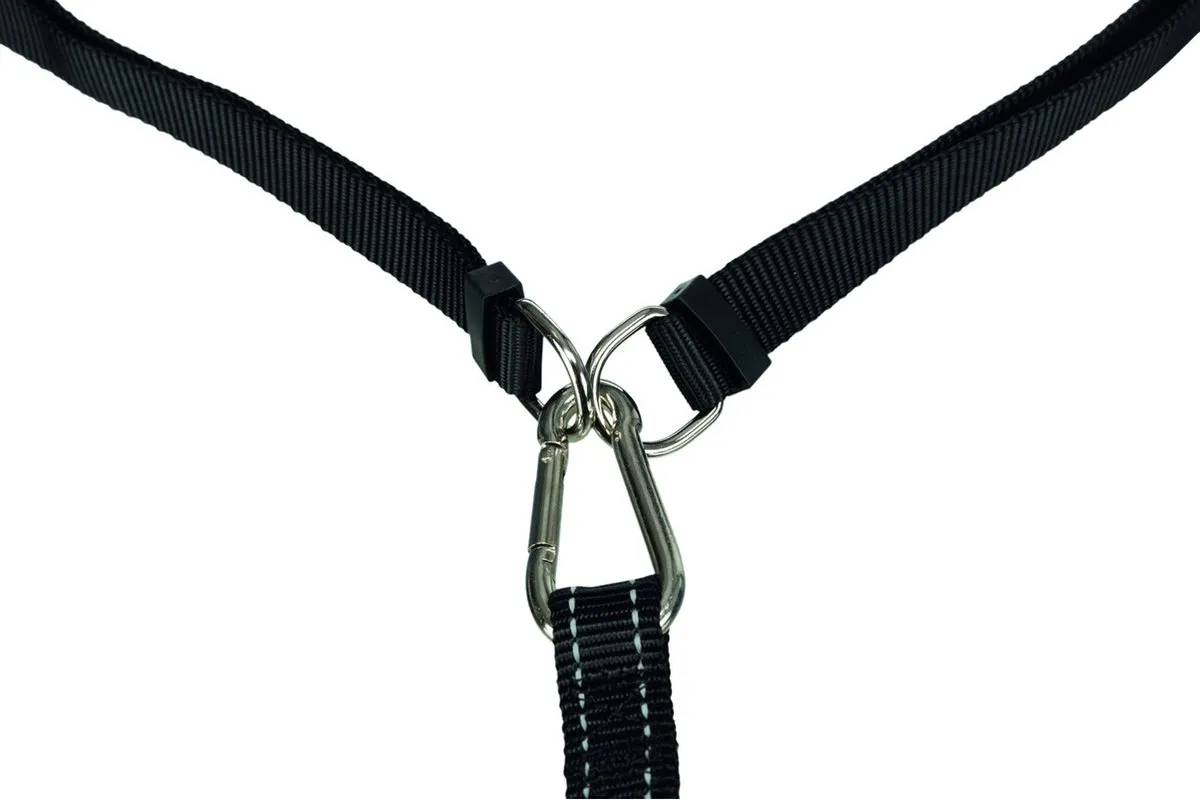 Trixie Looplijn met Heupriem Hands Free 120cm x 12cm - Zwart