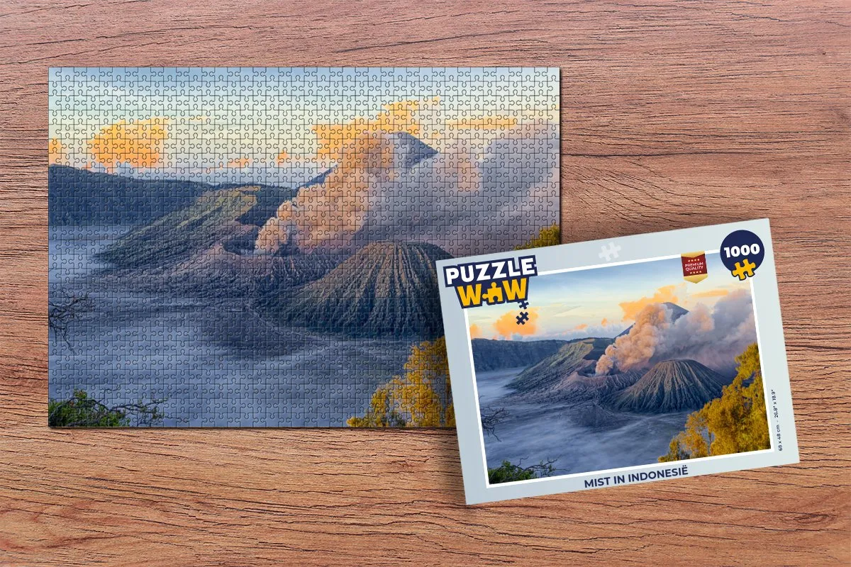 PuzzleWow Legpuzzel 1000 Stuks - Mist in Indonesië - Multicolor