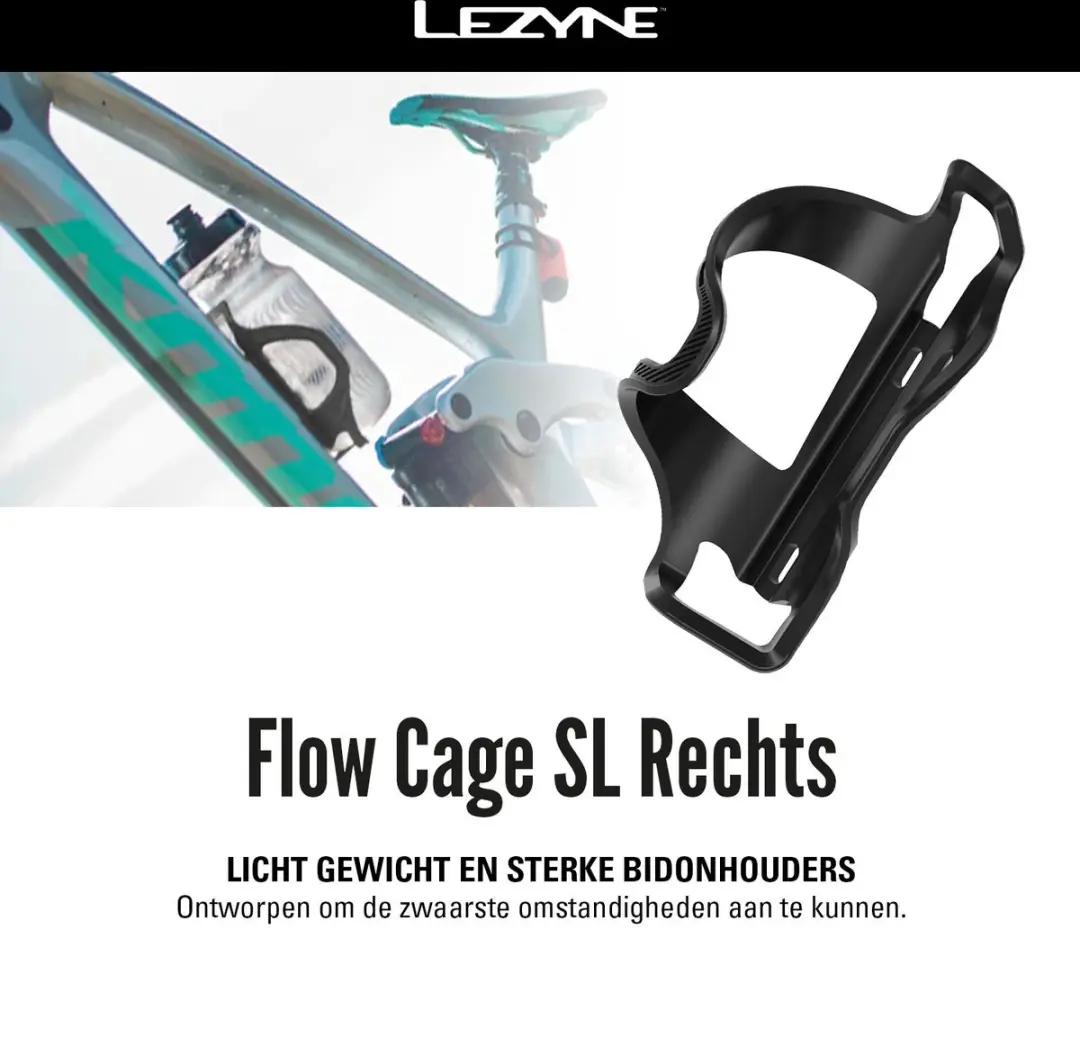 Lezyne Flow Cage SL rechts - Zwart - afbeelding 2 van 5