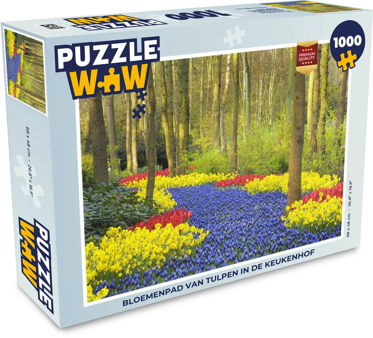 PuzzleWow Bloemenpad Keukenhof Legpuzzel 1000 Stuks - Multicolor