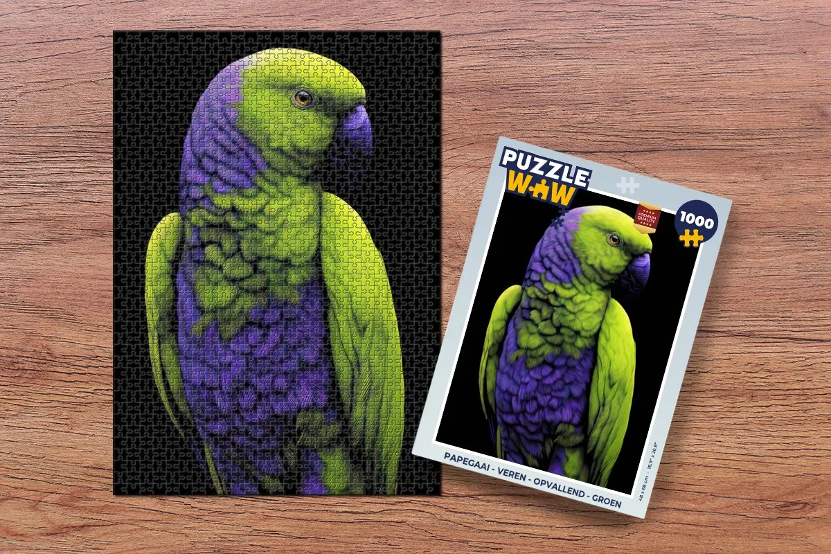 PuzzleWow Papegaai Legpuzzel 1000 Stuks - Groen