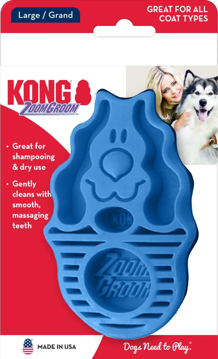 KONG Zoom Groom Hond - Blauw
