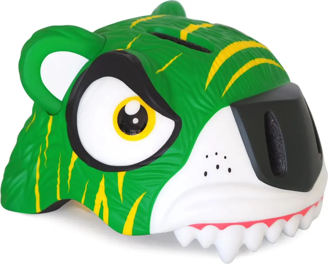 Crazy Safety Kinderfietshelm Groene Tijger S/M
