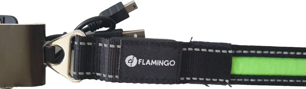 Flamingo Hondenlijn Safety Verlengstuk LED 39cm - Groen/Zwart - afbeelding 6 van 6