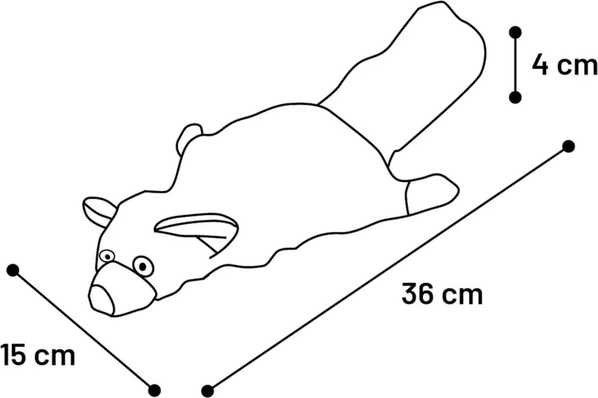 Flamingo Flapso Bewegende Wasbeer Kattenspeelgoed 36x15cm Grijs