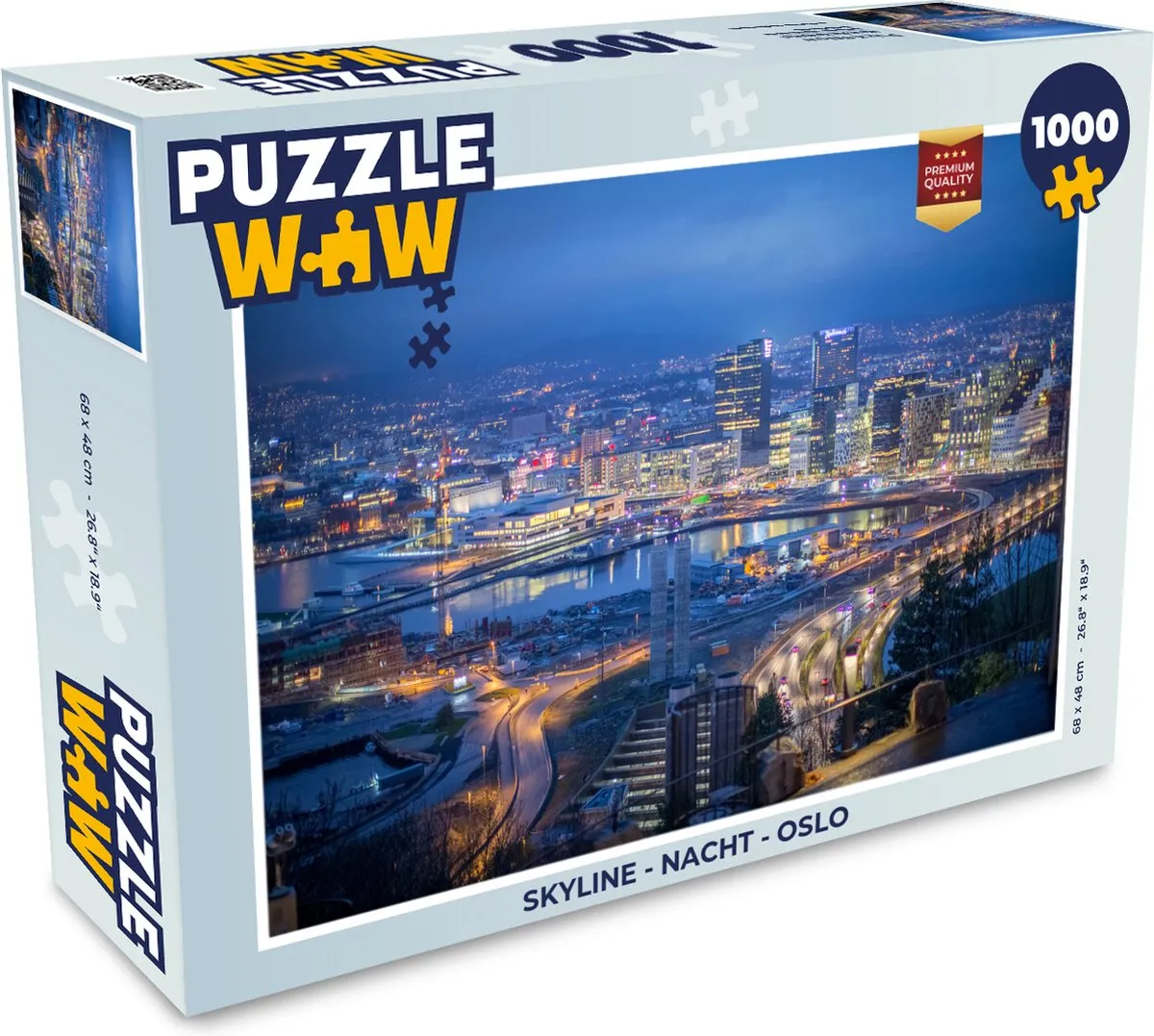 PuzzleWow Skyline Oslo Legpuzzel 1000 Stuks
