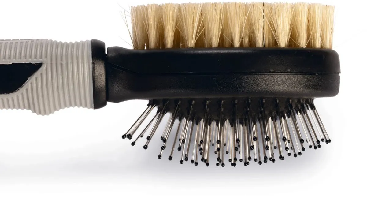 Beeztees Combi Borstel Hondenverzorging - Groot 22,5cm - Zwart/Grijs