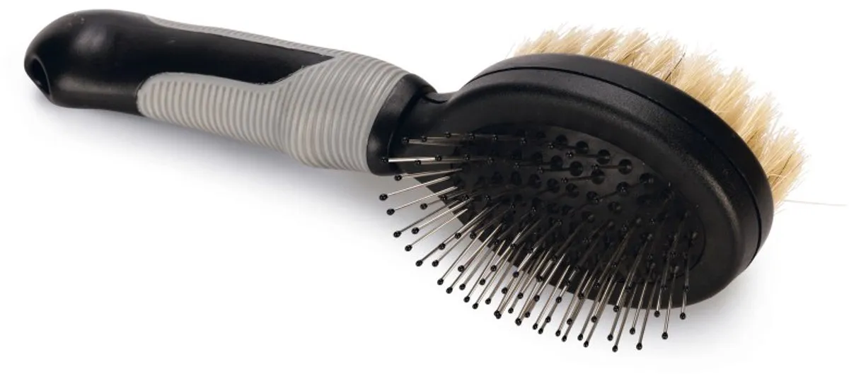 Beeztees Combi Borstel Hondenverzorging - Groot 22,5cm - Zwart/Grijs - afbeelding 6 van 6