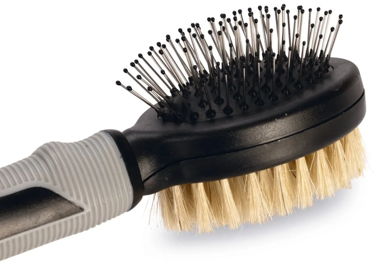 Beeztees Combi Borstel Hondenverzorging - Groot 22,5cm - Zwart/Grijs
