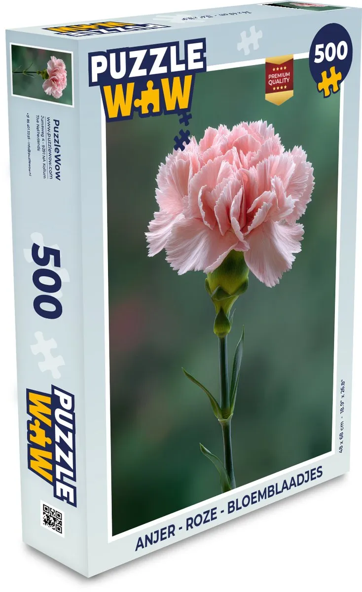 PuzzleWow Anjer Roze Legpuzzel 500 Stuks