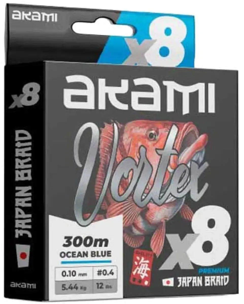 Akami Vortex 8x Gevlochten Vislijn 300 M Transparant 0.160 mm