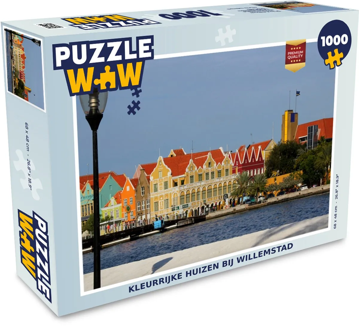 PuzzleWow Kleurrijke Huizen Willemstad Legpuzzel 1000 Stuks
