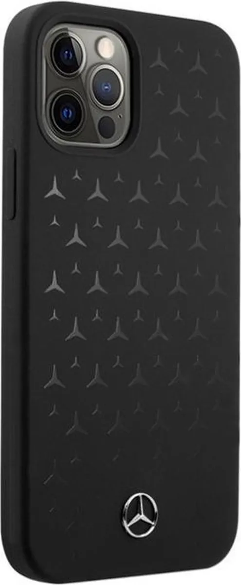 Mercedes-Benz Silicone Stars Hoesje iPhone 12 Pro Max - Zwart