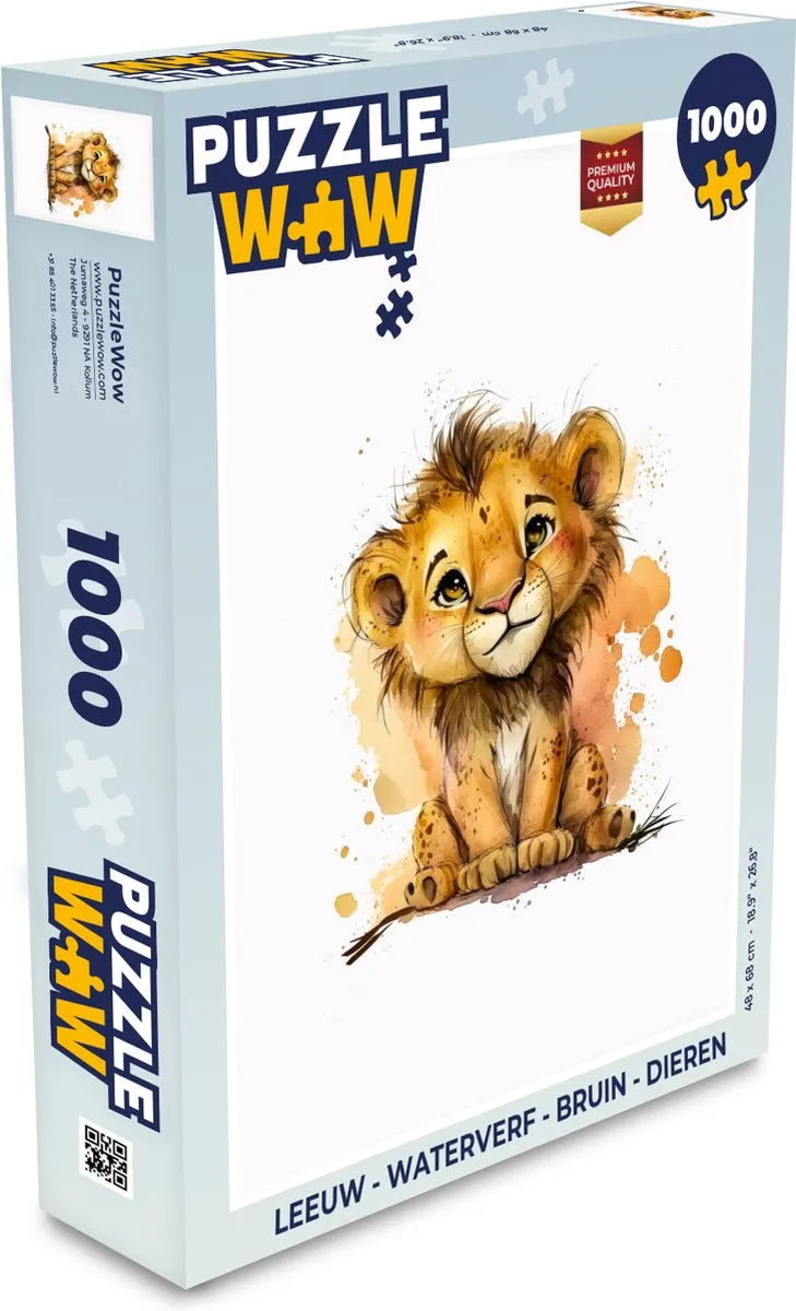 PuzzleWow Leeuw Waterverf Puzzel 1000 Stuks