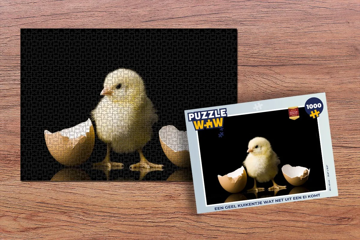 PuzzleWow Legpuzzel Geel Kuikentje 1000 Stuks - Multicolor