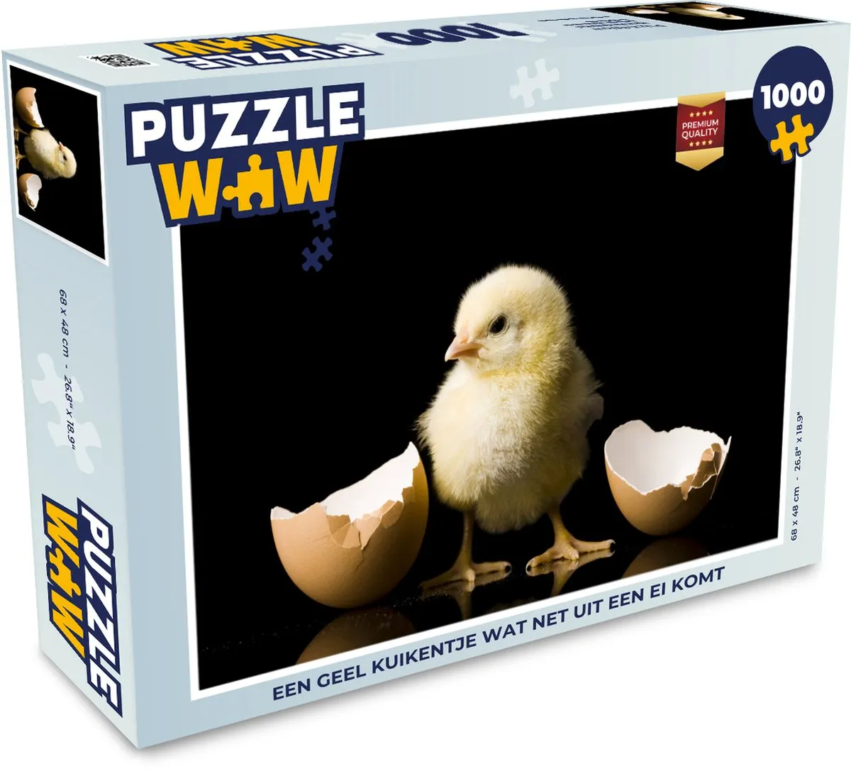 PuzzleWow Legpuzzel Geel Kuikentje 1000 Stuks