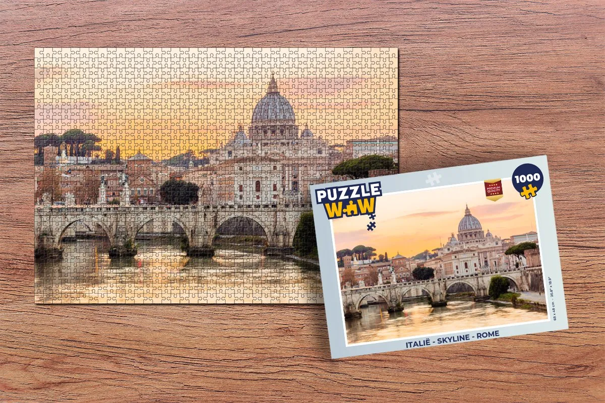 PuzzleWow Italië Skyline Rome Legpuzzel 1000 Stuks - Multicolor