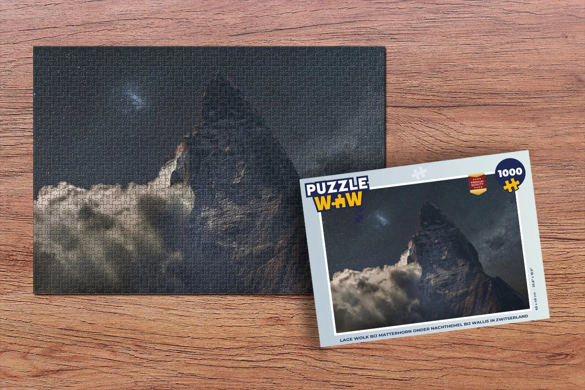 PuzzleWow Legpuzzel Matterhorn Nachthemel 1000 Stuks - Multicolor