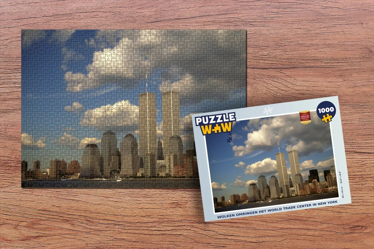 PuzzleWow Wolken omringen World Trade Center Legpuzzel 1000 Stuks - Multicolor