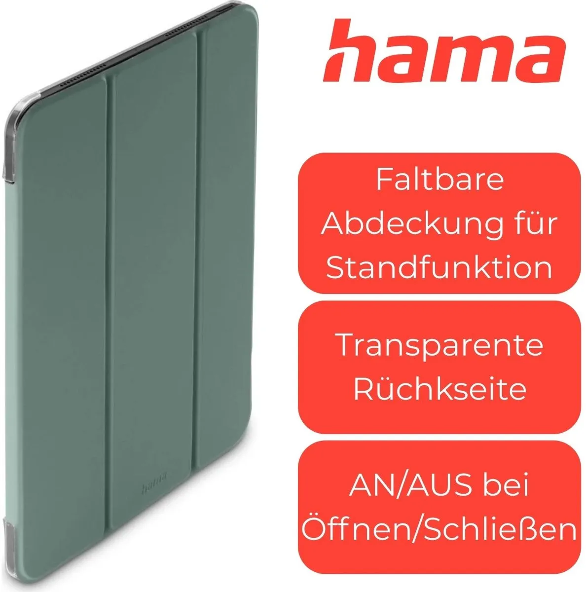 Hama Tablethoes Fold Clear iPad Pro 13 - Groen