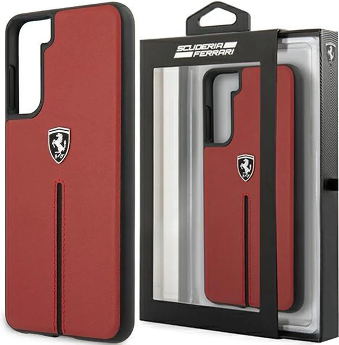Ferrari Samsung Galaxy S21+ Backcase - Rood Leer