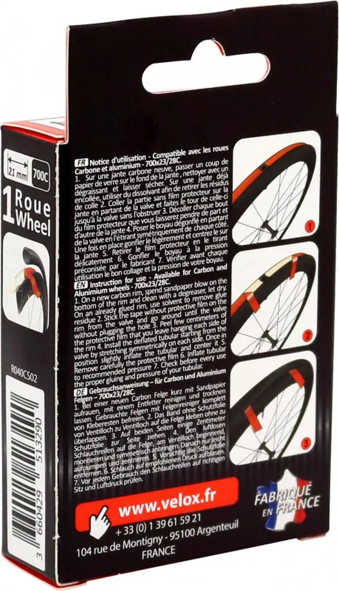 Velox Jantex Velglint 21mm - Black/Red - afbeelding 5 van 6