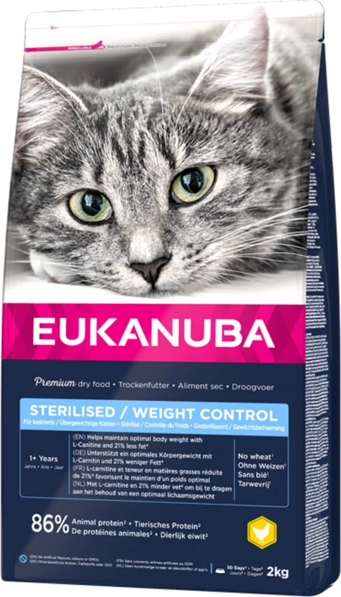 Eukanuba Kattenvoer Adult Sterilised Weight Control 2kg