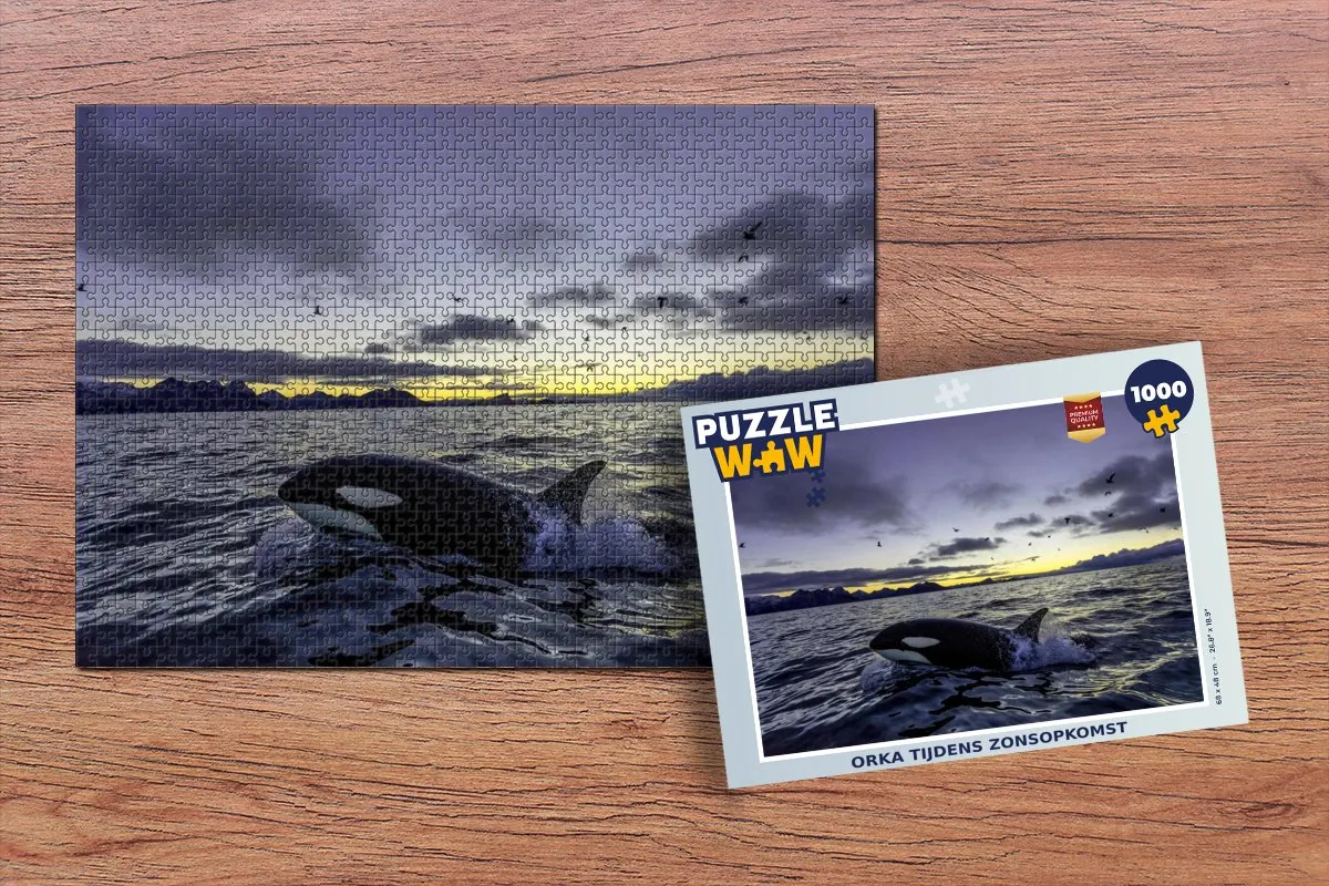 PuzzleWow Orka tijdens zonsopkomst Legpuzzel 1000 Stuks - Multicolor