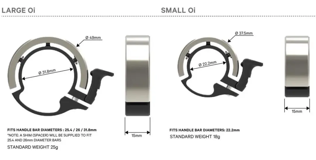 Knog Oi Classic Small Fietsbel 22.2mm - Brons - afbeelding 6 van 6