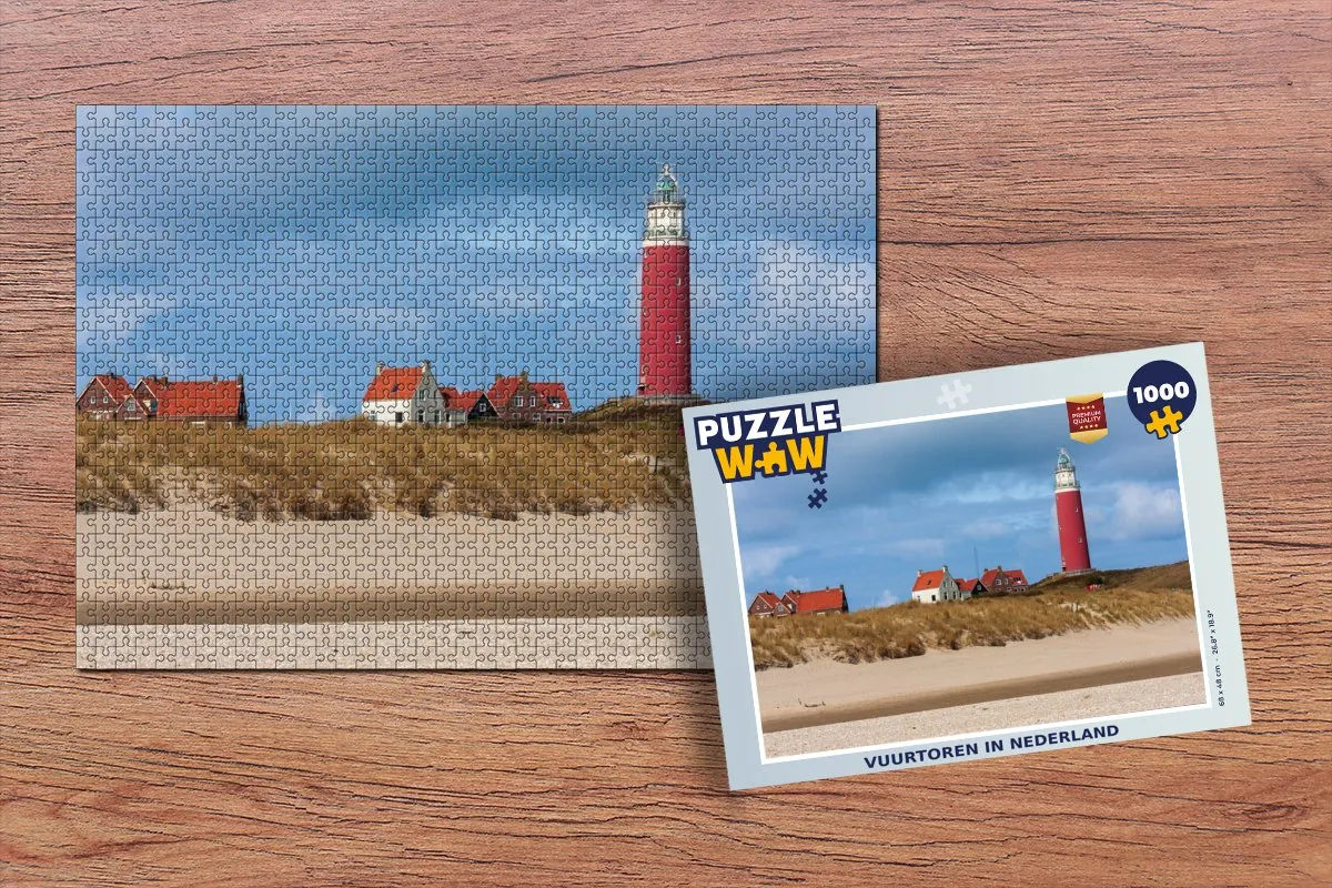 PuzzleWow Vuurtoren in Nederland Legpuzzel 1000 Stuks - Multicolor