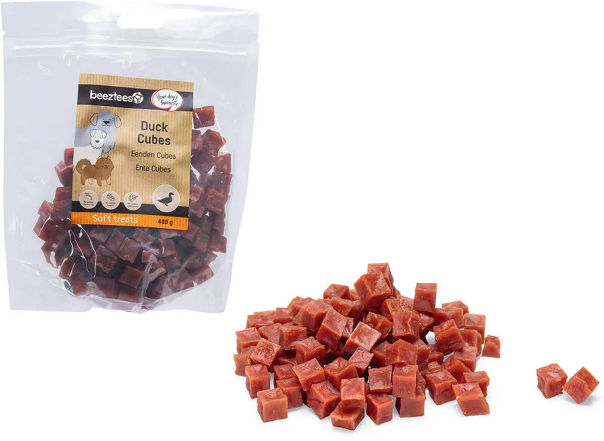 Beeztees Tasty Treats Eenden Cubes Mini Hondensnacks 400g