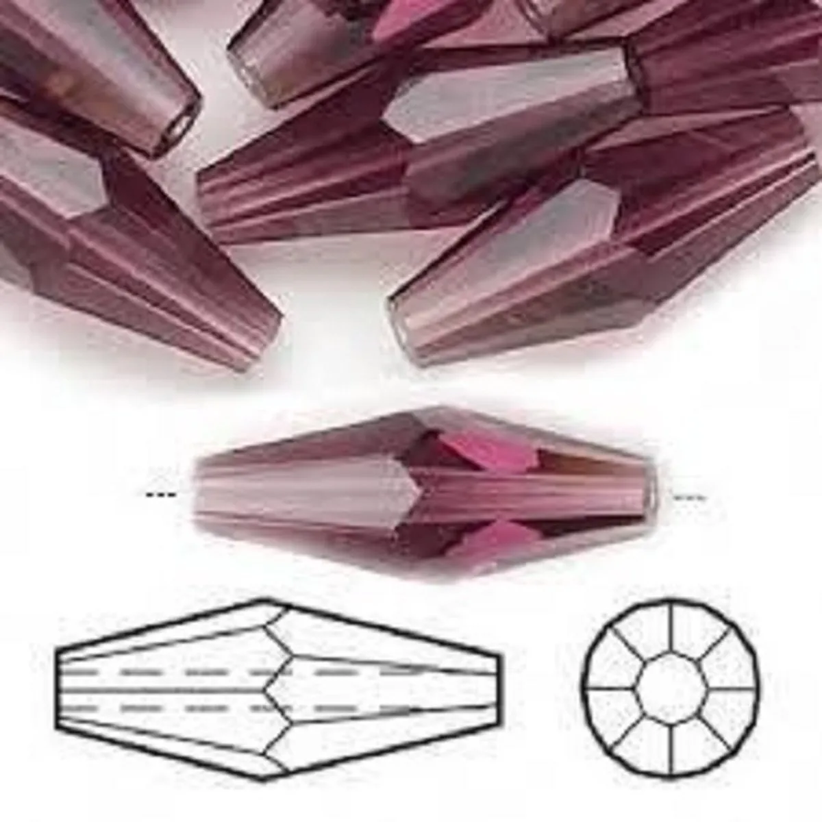 Swarovski Elements Bicone 5205 25x10mm Amethyst