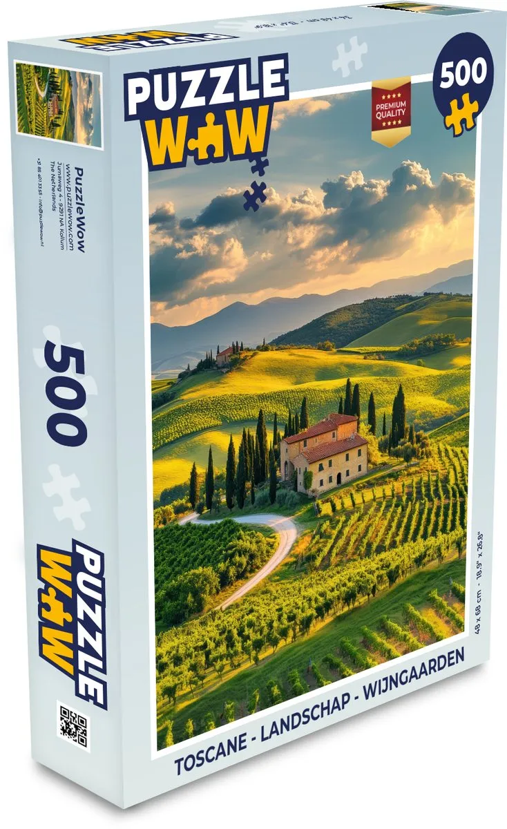 PuzzleWow Toscane Landschap Legpuzzel 500 Stuks