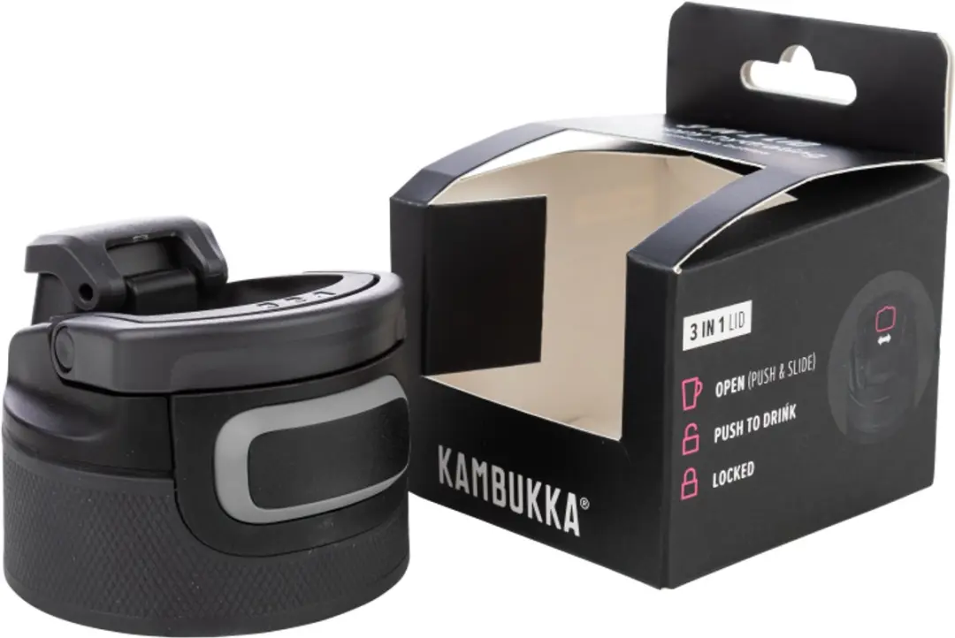 Kambukka Black Steel L03030 3 in 1 Waterdeksel - Zwart - afbeelding 2 van 2